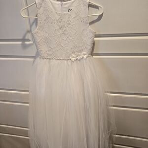 J.O.A. White Lace and Tulle Kids Dress